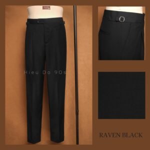 BLACK SIDE-TAB TROUSER